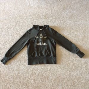 Adidas military green fitted hoodie sweatshirt